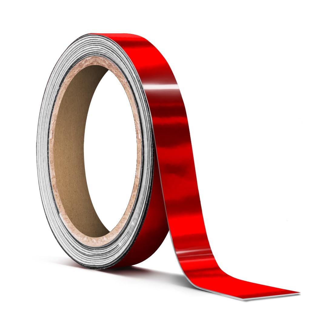 VViViD Holographic Red Chrome Pinstripe Vinyl Tape Roll ( x 25ft)