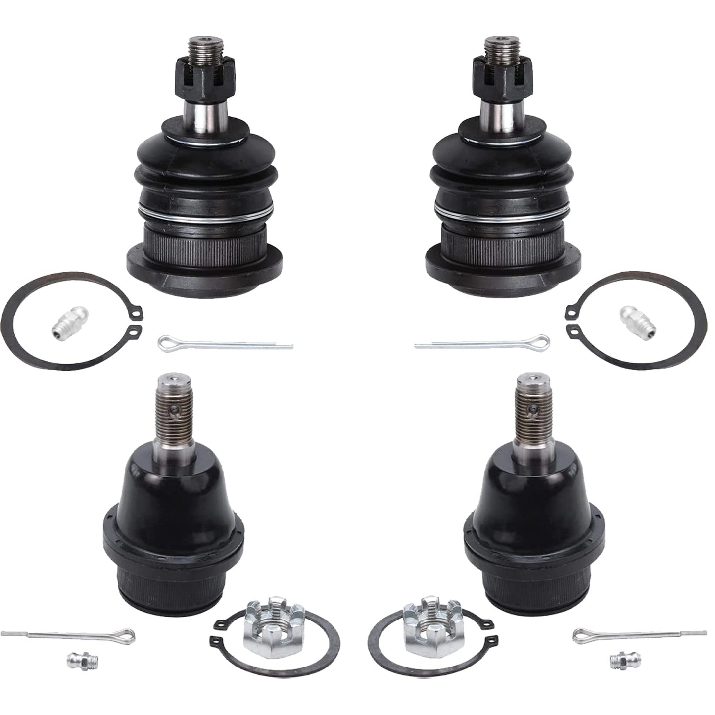Detroit Axle - Front Ball Joints for Toyota 03-18 4Runner 07-14 FJ Cruiser 03-09 Lexus GX470, 4 Upper & Lower Ball Joints 2007 2