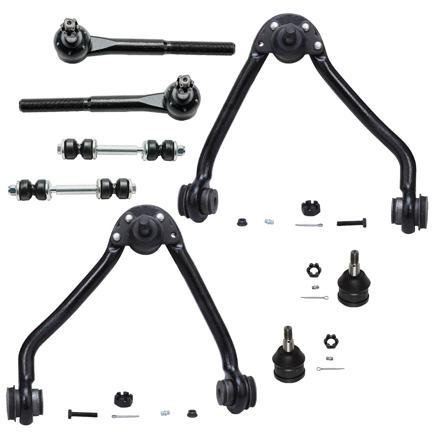 Detroit Axle - 8pc Front End Control Arms Kit for C1500 C2500 Suburban C3500 Chevy GMC, 2 Upper Control Arms + Ball Joint 2 Oute