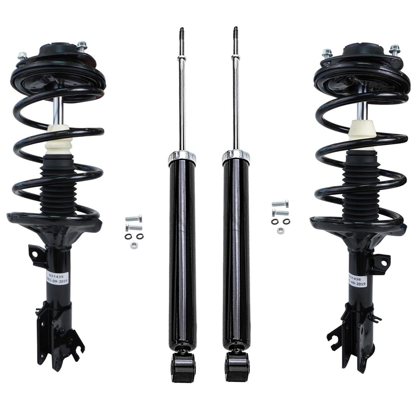 Detroit Axle - 3.5L Struts Shocks for Hyundai Santa Fe 2003-2006, 2 Front Ready Suspension Struts w/Coil Spring 2 Rear Shock Abs