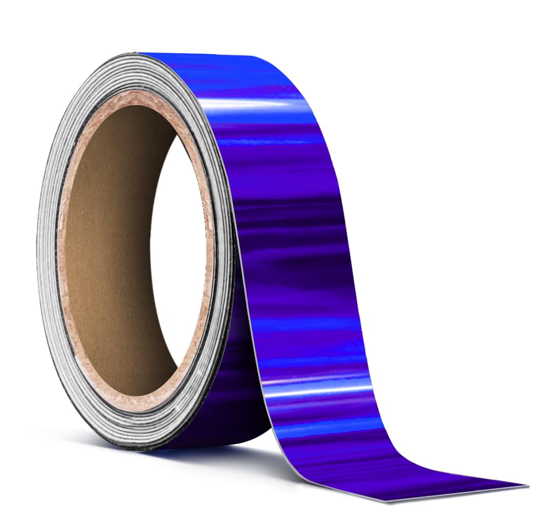 VViViD Holographic Blue Chrome Pinstripe Vinyl Tape Roll (1 x 25ft)
