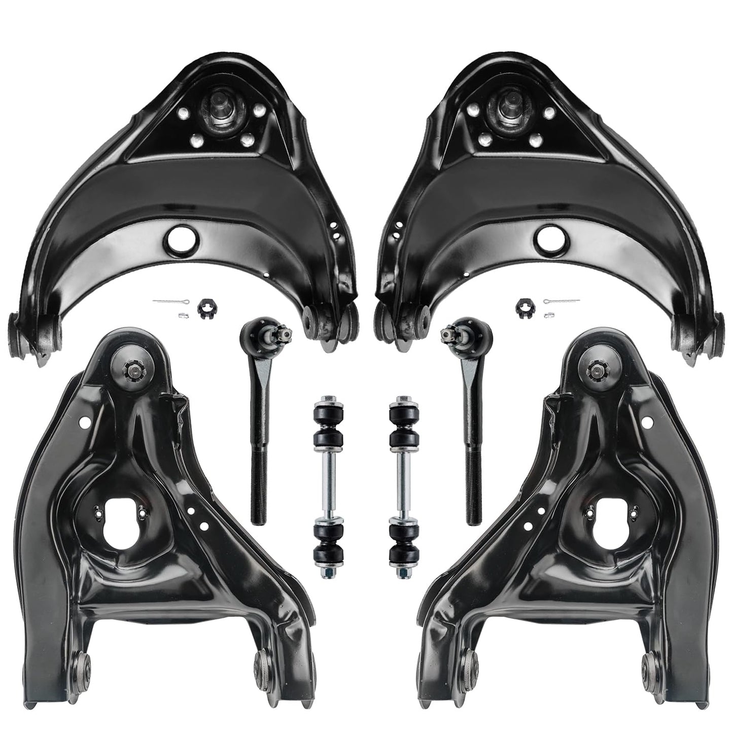 Detroit Axle - 8pc Front End Control Arms Kit for Chevrolet Tahoe GMC Yukon C1500 C2500, 4 Upper & Lower Control Arms w/Ball Joi