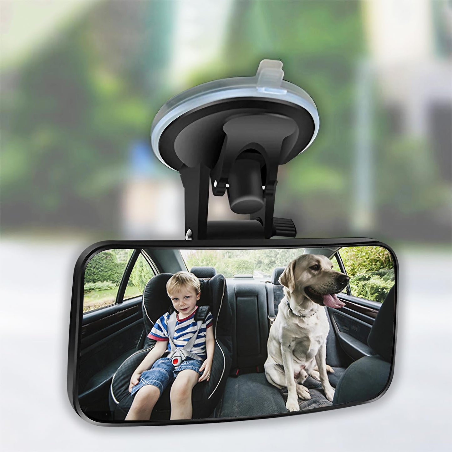 Universal Car Interior Rearview Baby Mirror Wide Angle Convex Mirror Clip-on & Suction Cup mirrors for Viewing Rear Passengers(5