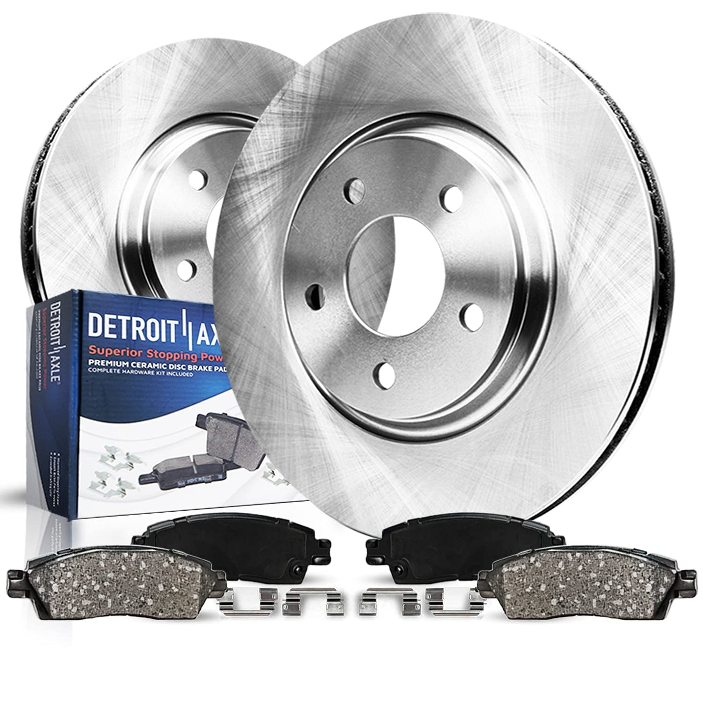 Detroit Axle - Front Brake Kit for 1990-2000 Honda Civic 1990-1991 CRX, Brake Rotors and Ceramic Brakes Pads Replacement: 9.45 i