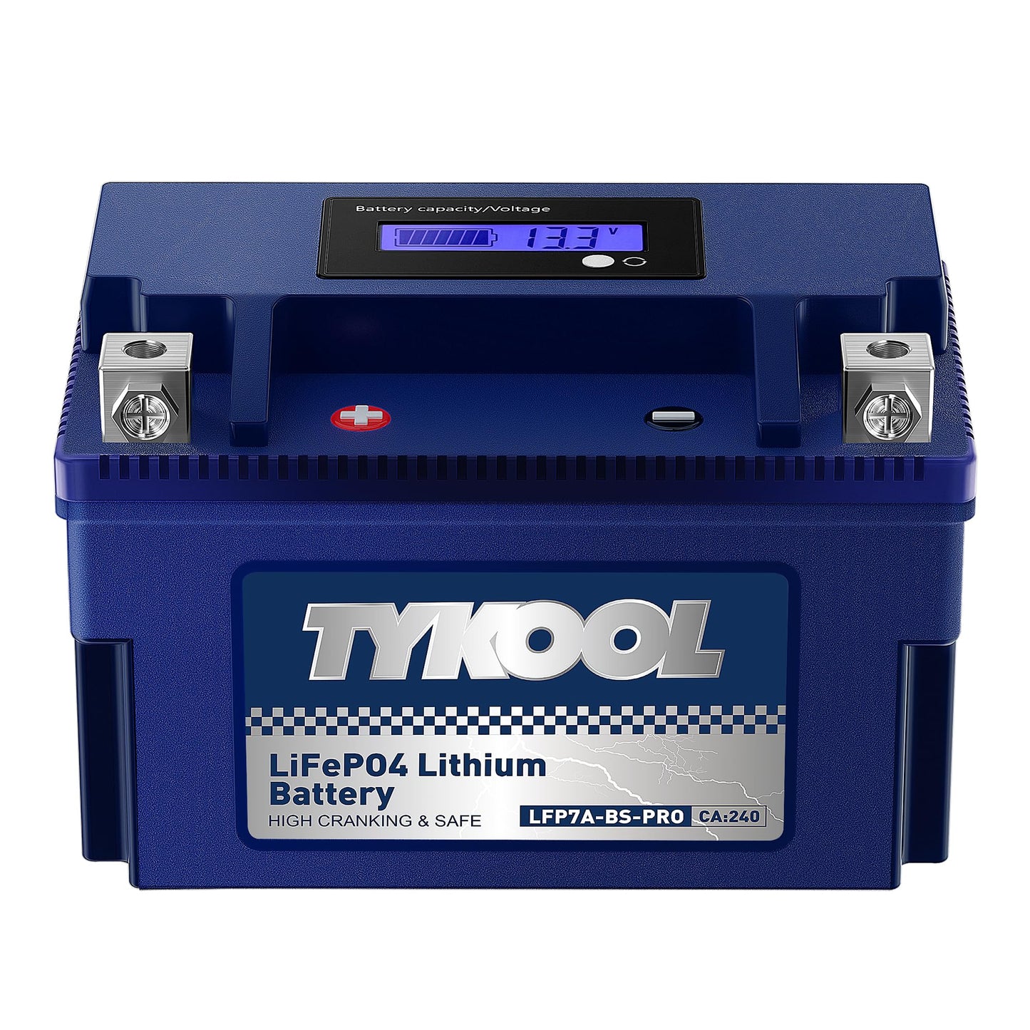 TYKOOL LFP30L-BS-PRO Lithium LiFePO4 Battery 18Ah 800CCA, LCD Readout IP66,Compatible with Harley Touring Road Glide Street Glid