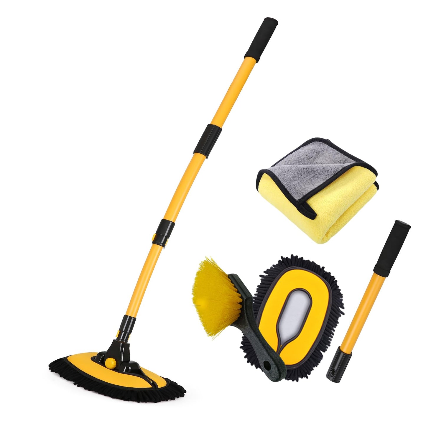 NEZENO 57 Car Wash Brush with Long Handle Chenille Microfiber Car Wash Kit