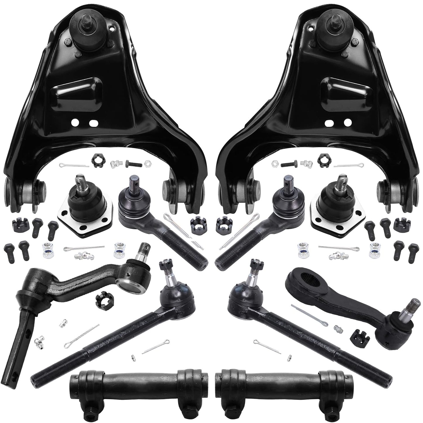 Detroit Axle - 4WD Front End 12pc Suspension Kit for Chevy Blazer S10 GMC Jimmy Sonoma, 2 Upper Control Arms 2 Lower Ball Joints